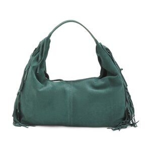 CHEVAL Made In Italy Suede Hobo Bag With Fringes